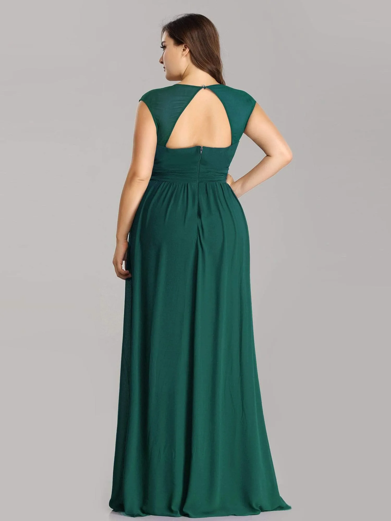 Sleeveless Grecian Style Plus Size formal Evening Dresses