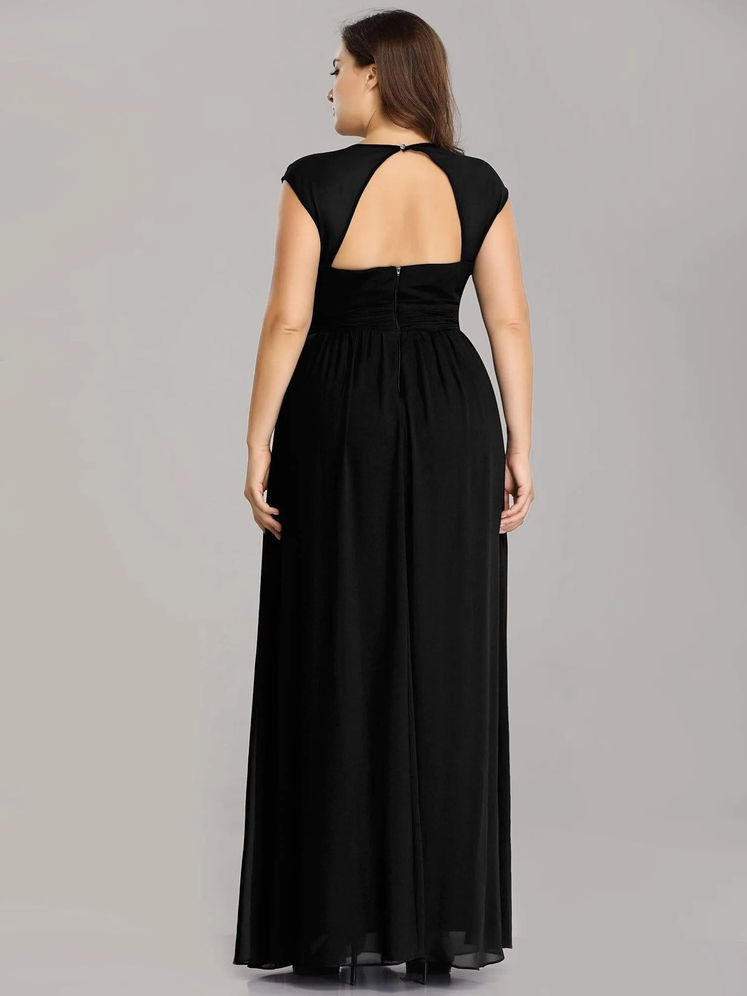 Sleeveless Grecian Style Plus Size formal Evening Dresses