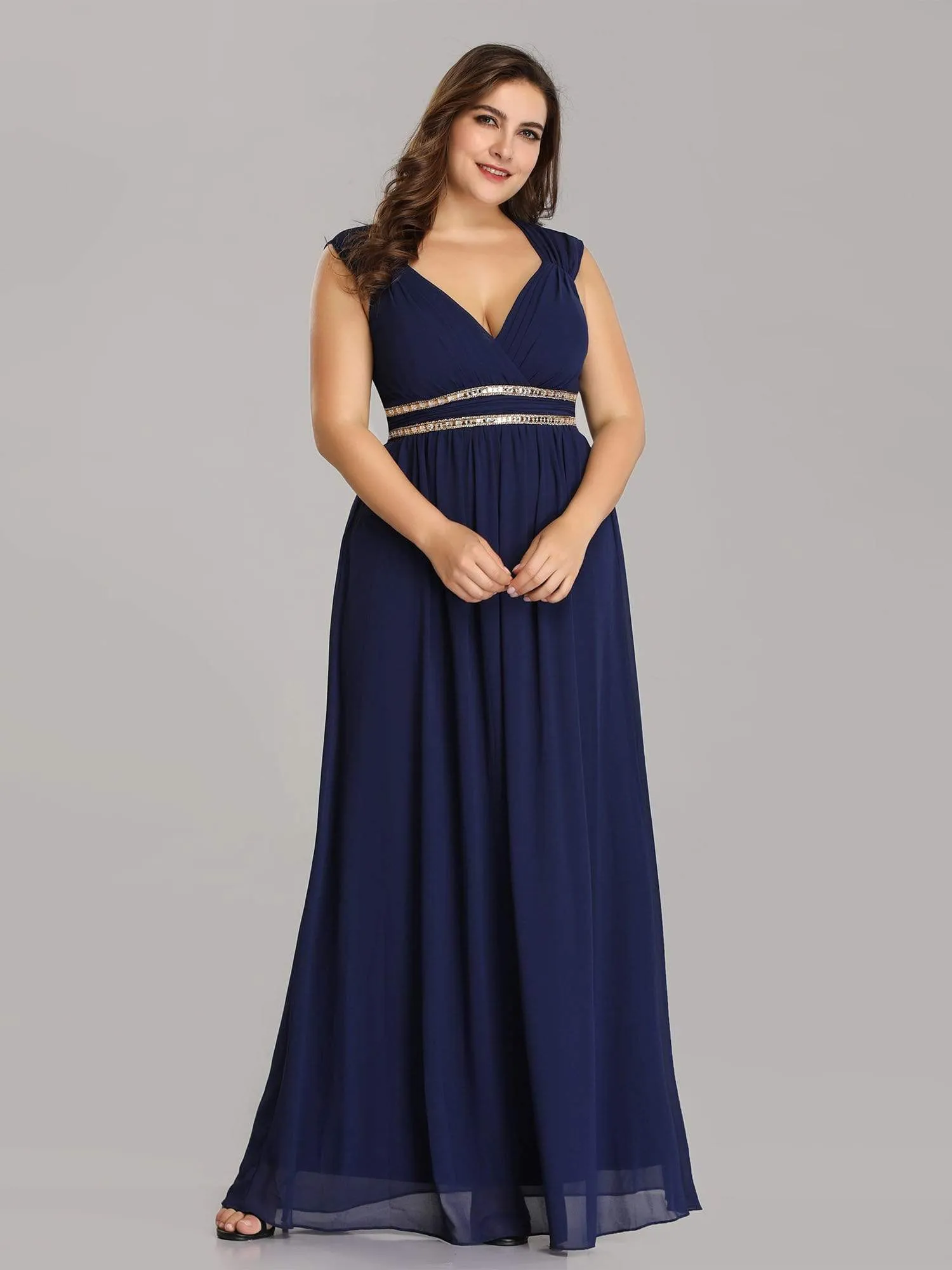 Sleeveless Grecian Style Plus Size formal Evening Dresses