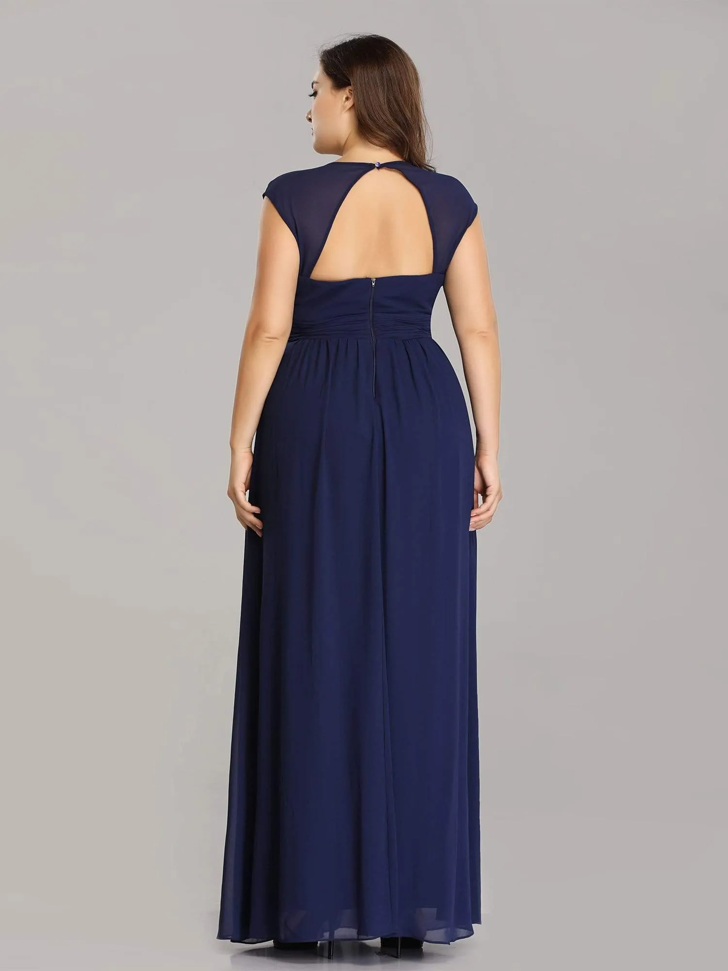 Sleeveless Grecian Style Plus Size formal Evening Dresses