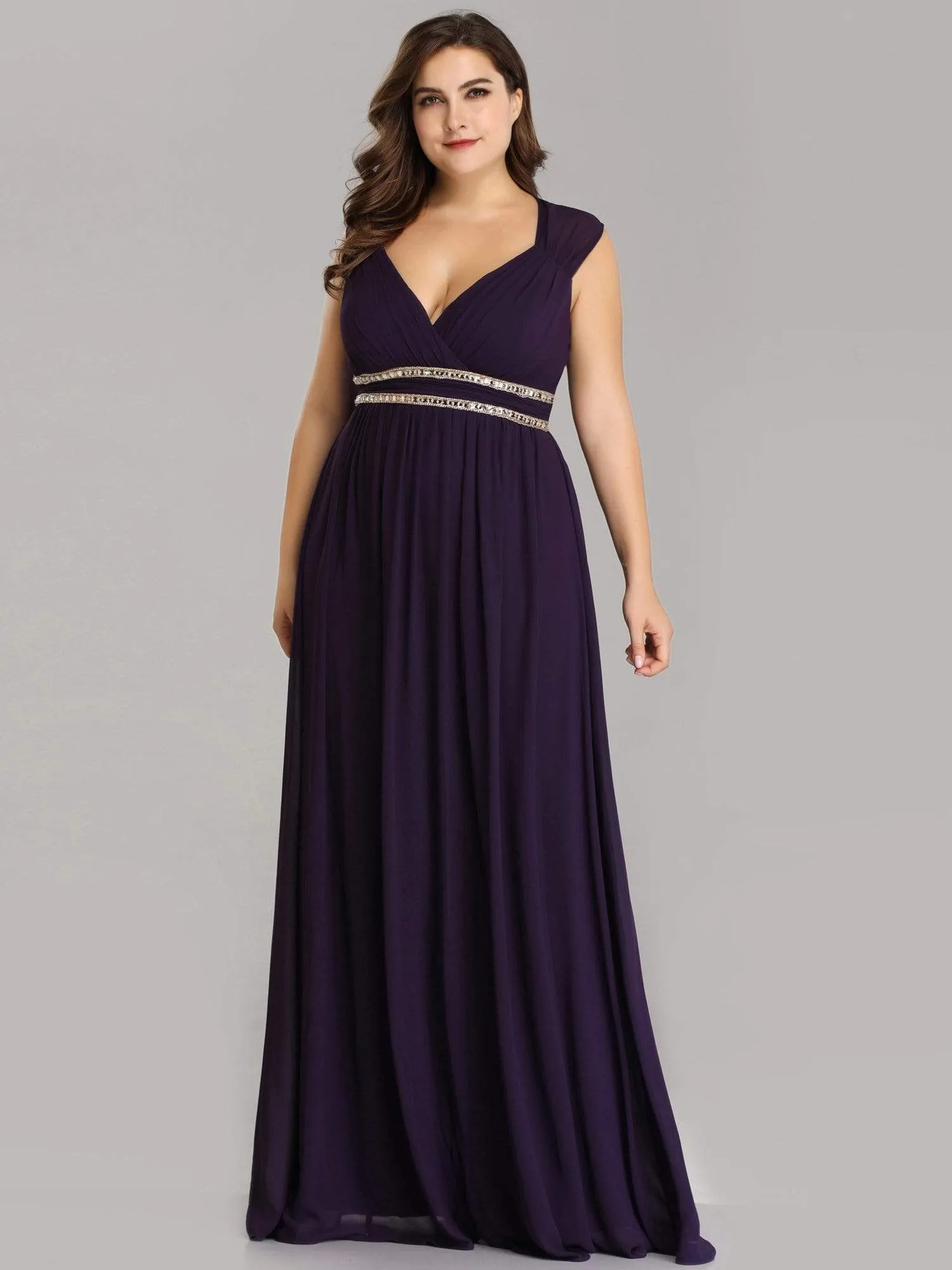 Sleeveless Grecian Style Plus Size formal Evening Dresses