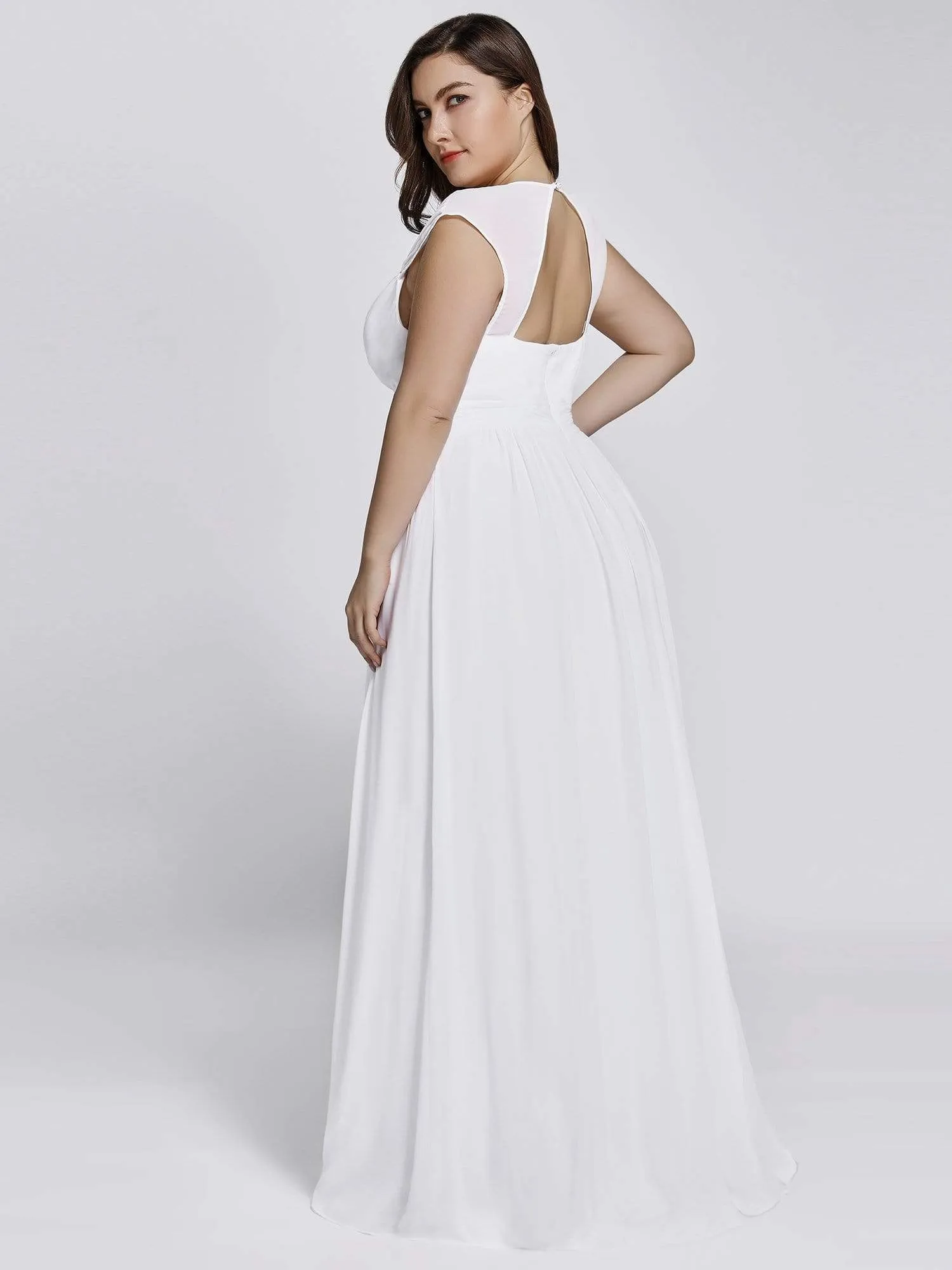 Sleeveless Grecian Style Plus Size formal Evening Dresses