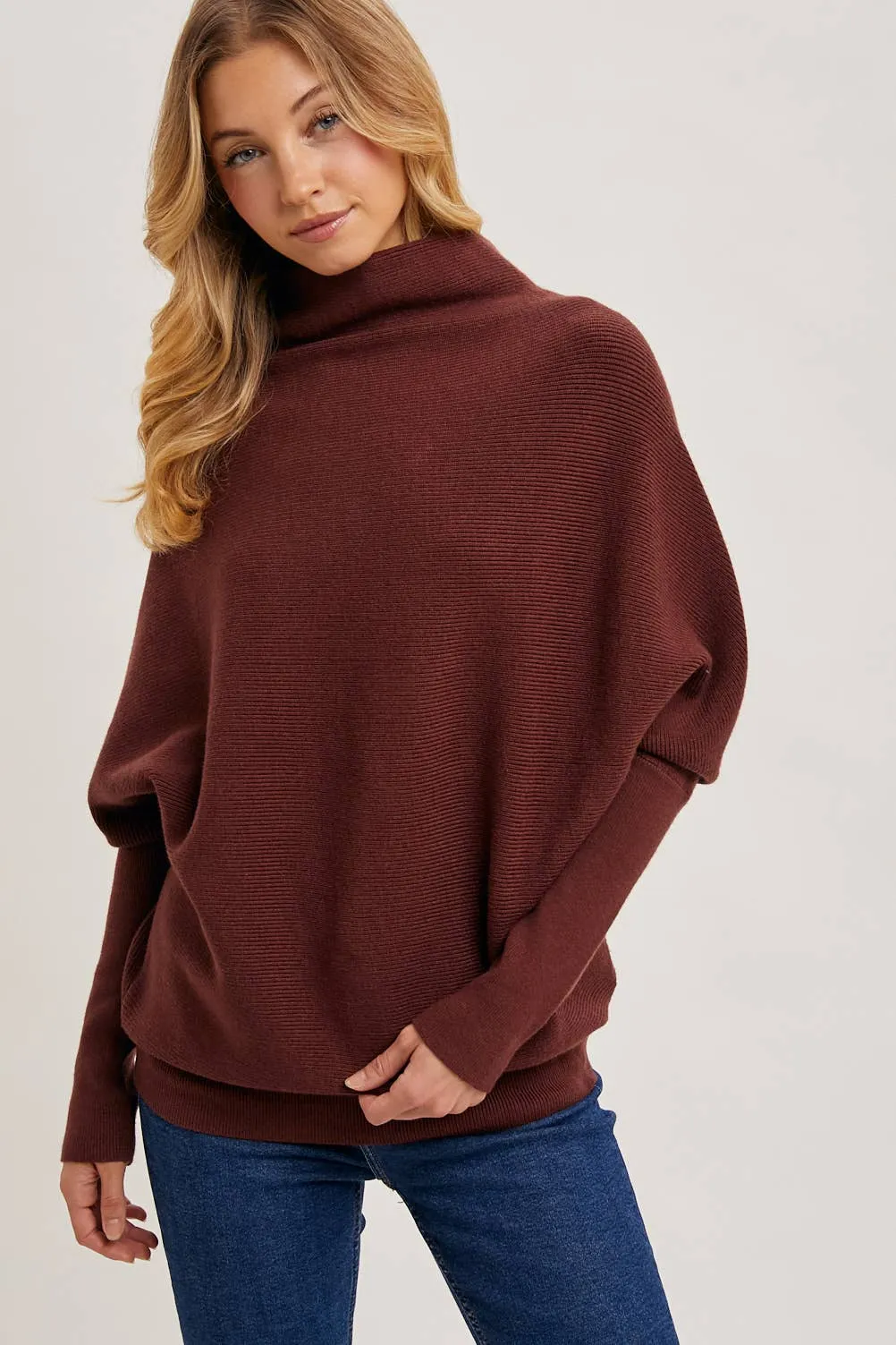 SLOUCH NECK DOLMAN PULLOVER