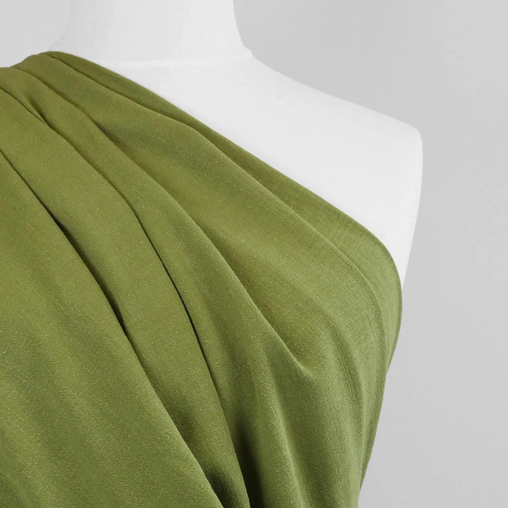 Spa - Fern Green, Viscose and Linen Woven Fabric Sample