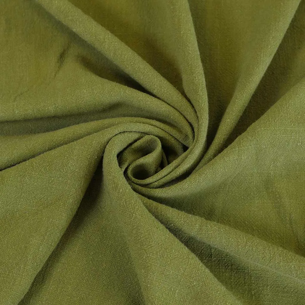 Spa - Fern Green, Viscose and Linen Woven Fabric Sample