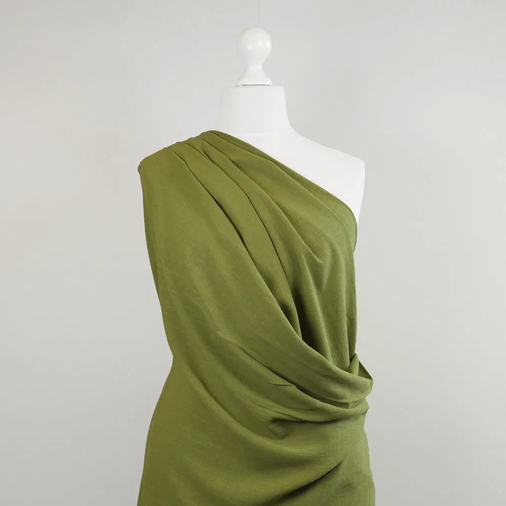 Spa - Fern Green, Viscose and Linen Woven Fabric Sample