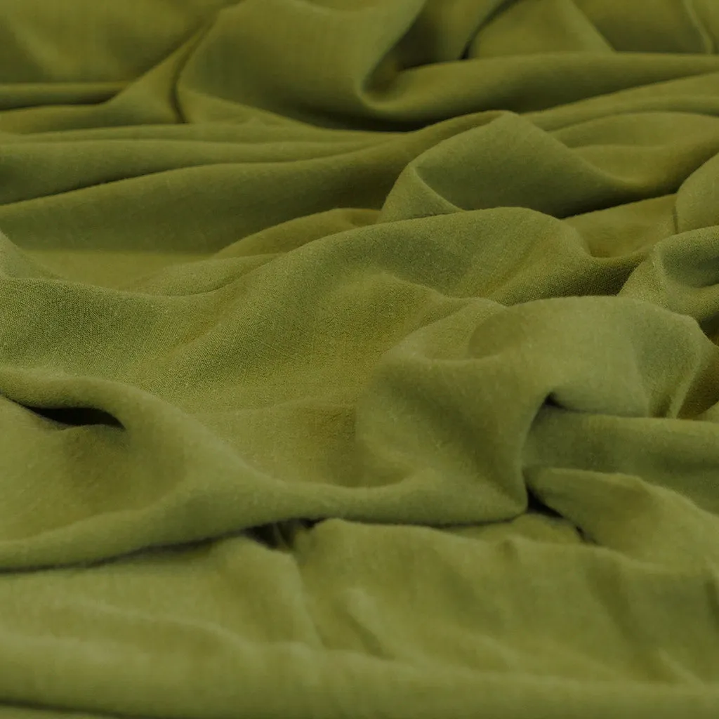 Spa - Fern Green, Viscose and Linen Woven Fabric Sample