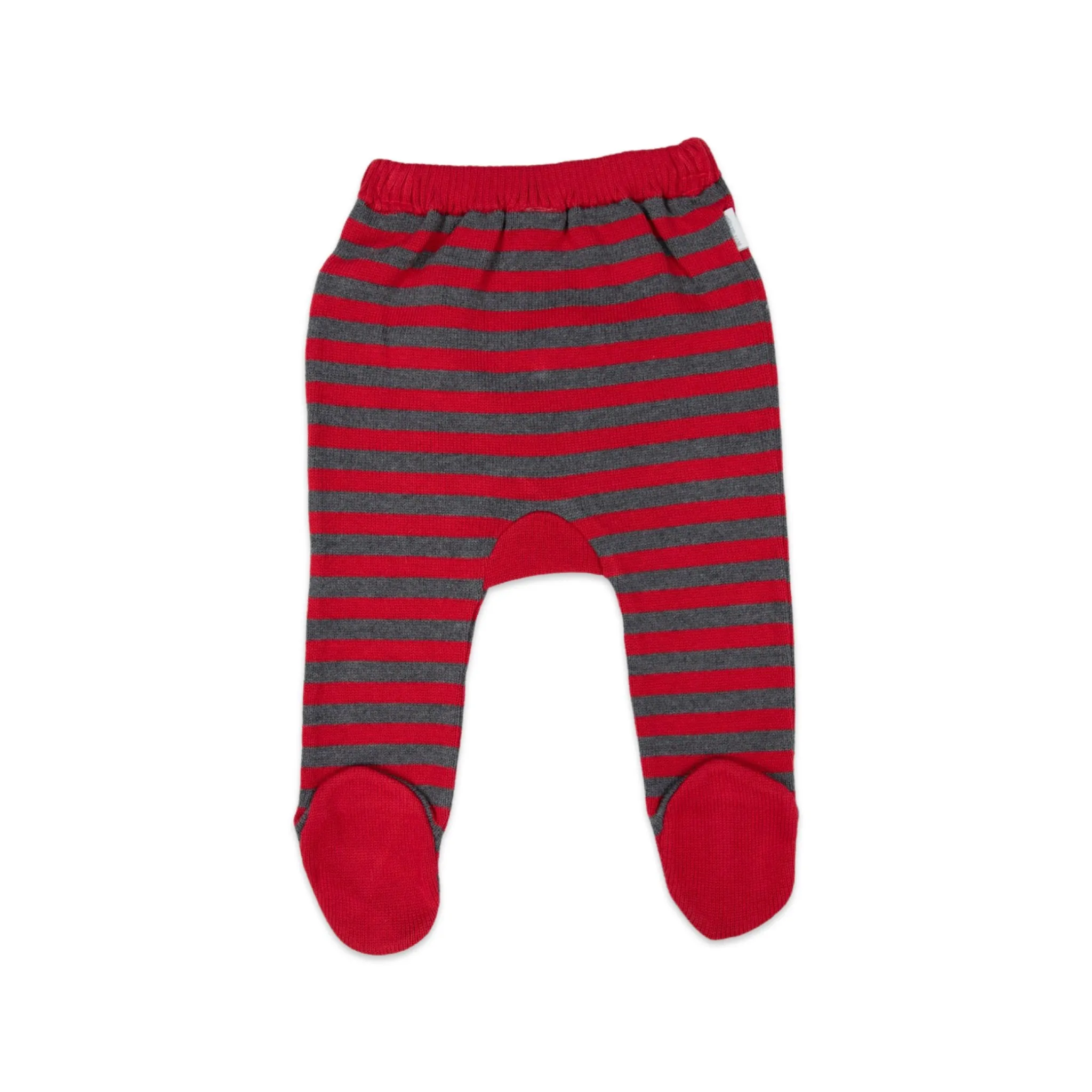Striped Knit Legging Red/Charcoal