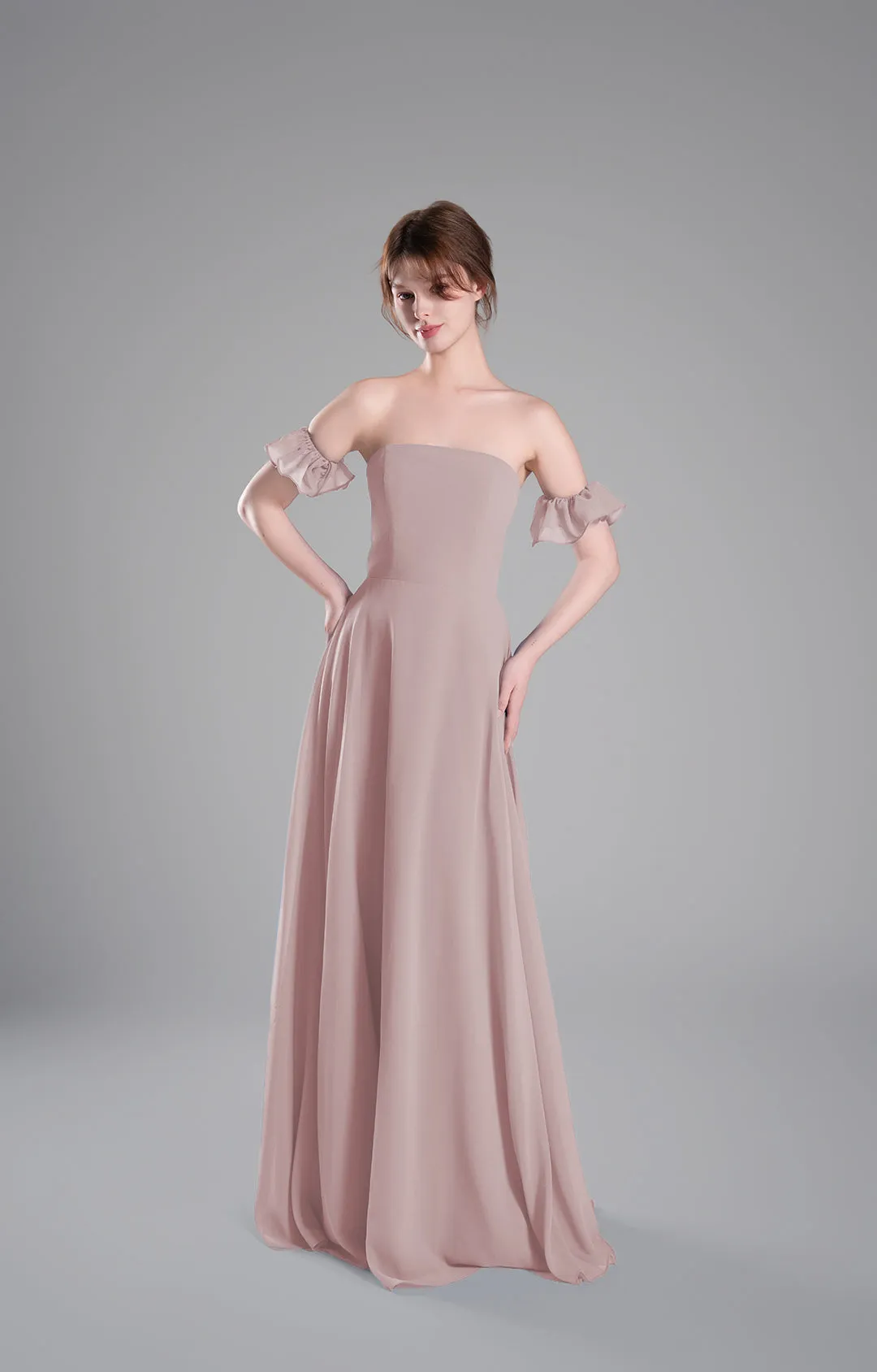 Sweetheart Neck Pleated Flowing A-Line Silhouette Dresses