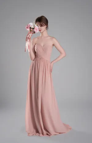 Sweetheart Neck Pleated Flowing A-Line Silhouette Dresses