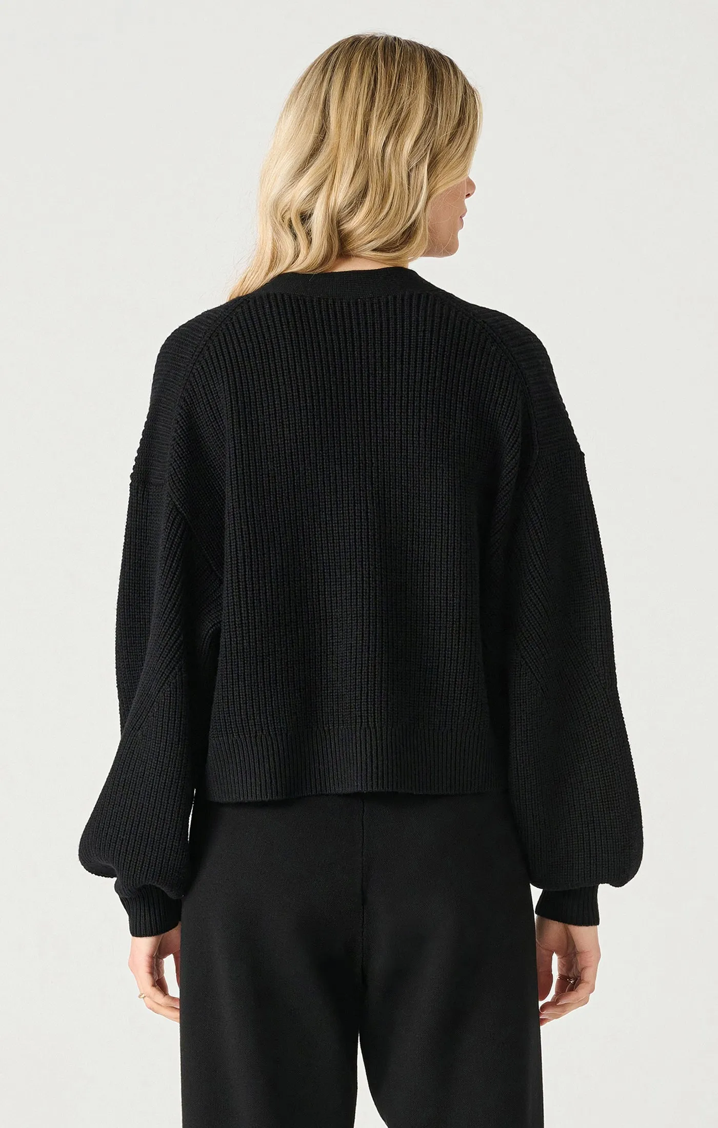 Textured Open Cardigan | Black