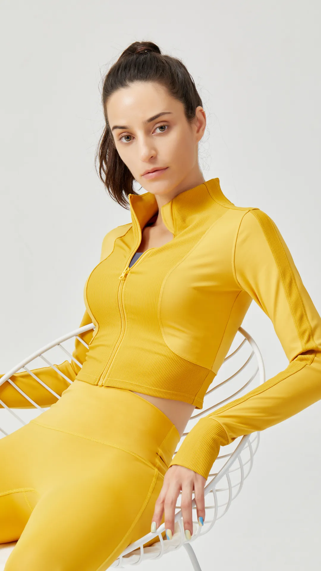 The Dual-Tone Ribbed Luxe Crop Jacket