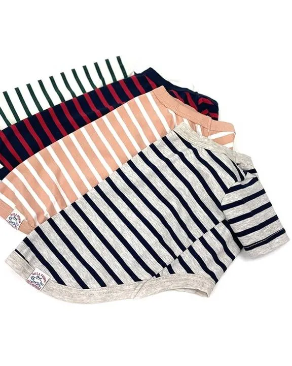 Tiny Gondolier Oatmeal   Navy Stripe Tee