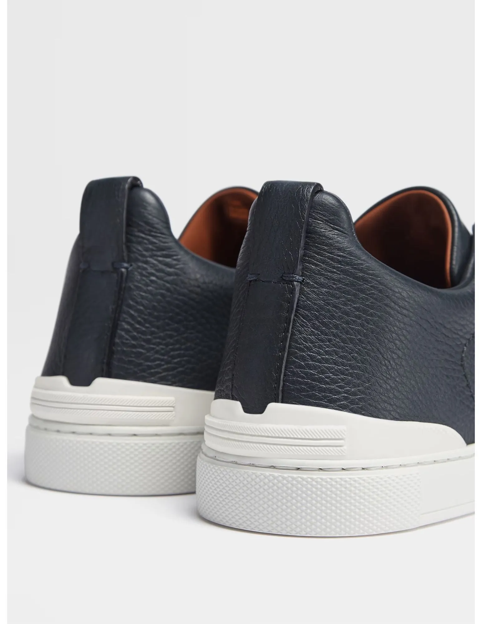 Triple Stitch Sneakers | Navy Blue Leather and Suede