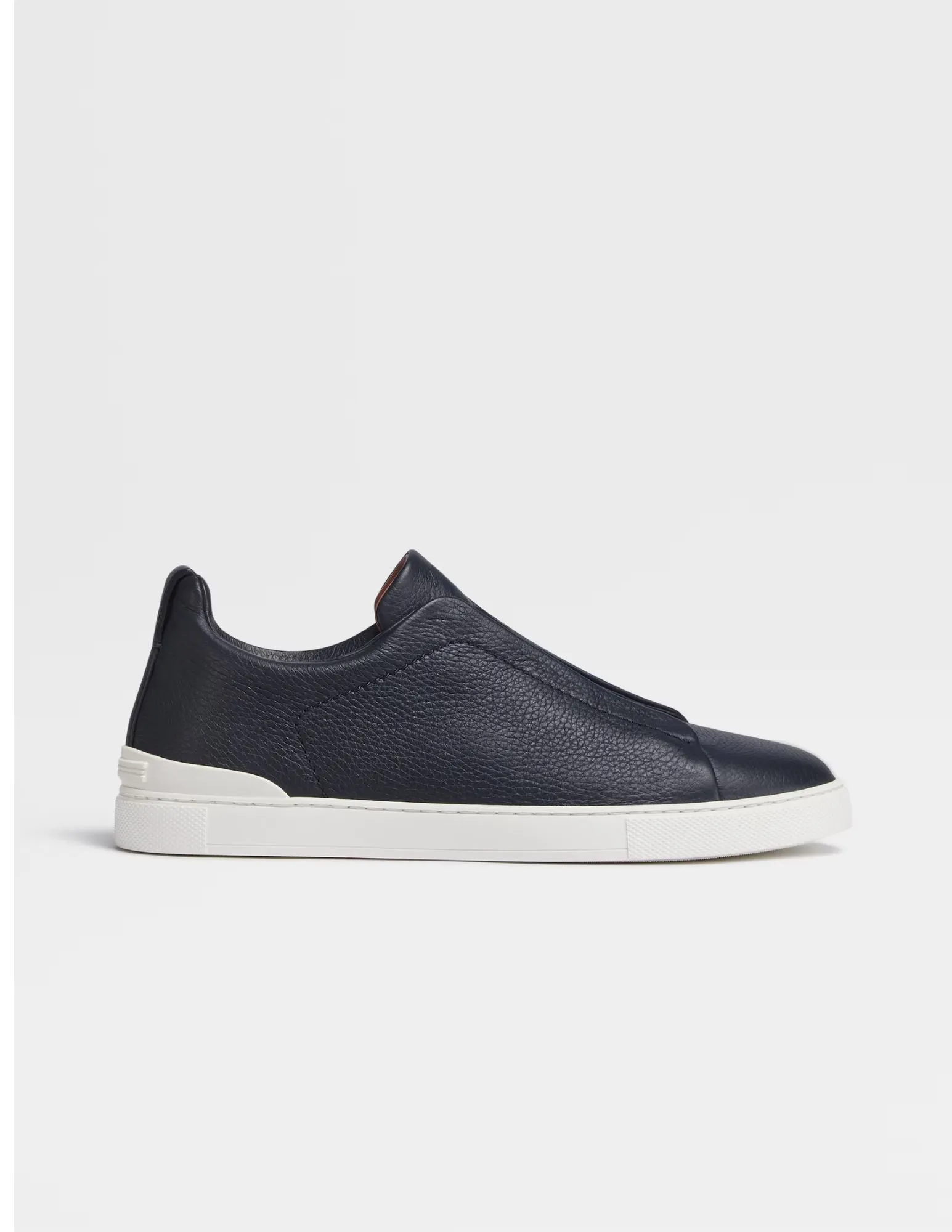 Triple Stitch Sneakers | Navy Blue Leather and Suede