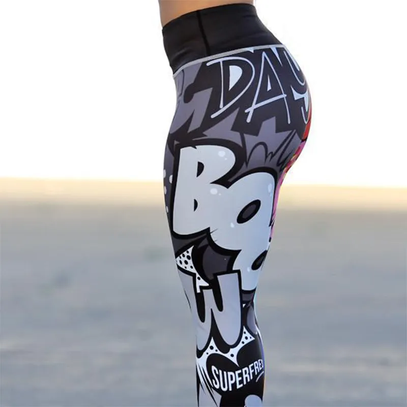 VenusFox Digital Printing High Waist Push Up Fitness Leggings