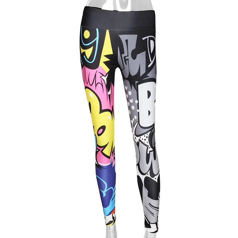 VenusFox Digital Printing High Waist Push Up Fitness Leggings