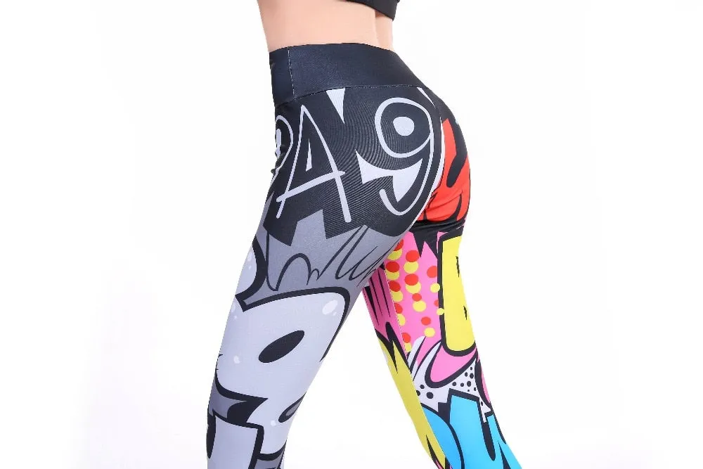 VenusFox Digital Printing High Waist Push Up Fitness Leggings