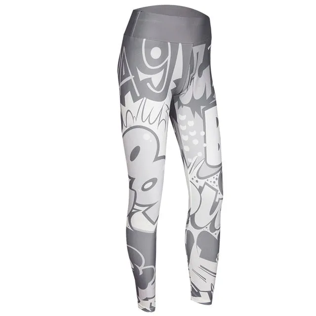 VenusFox Digital Printing High Waist Push Up Fitness Leggings