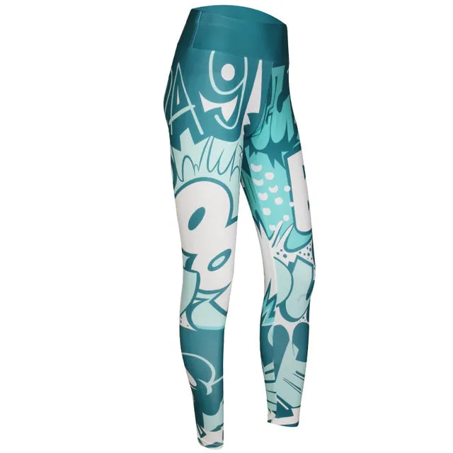 VenusFox Digital Printing High Waist Push Up Fitness Leggings