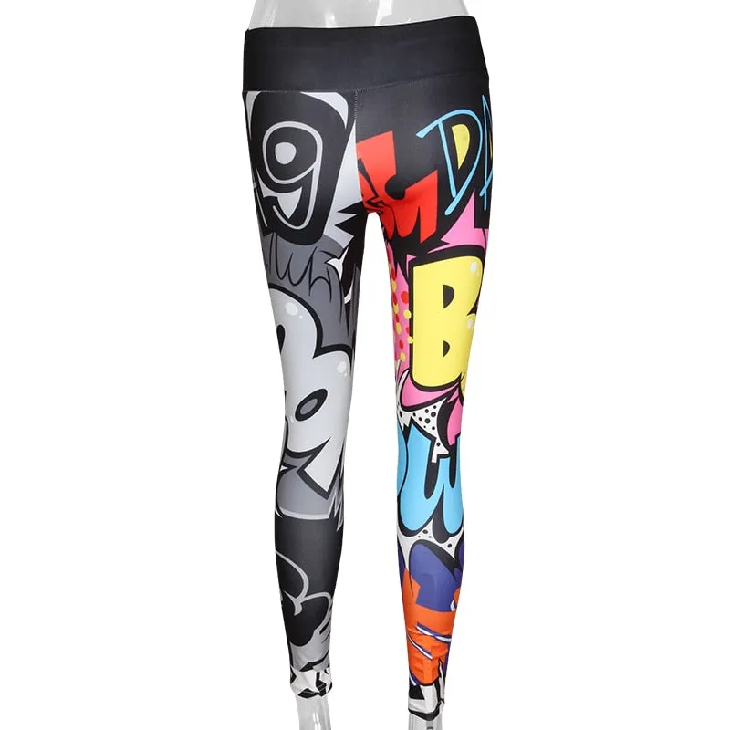 VenusFox Digital Printing High Waist Push Up Fitness Leggings