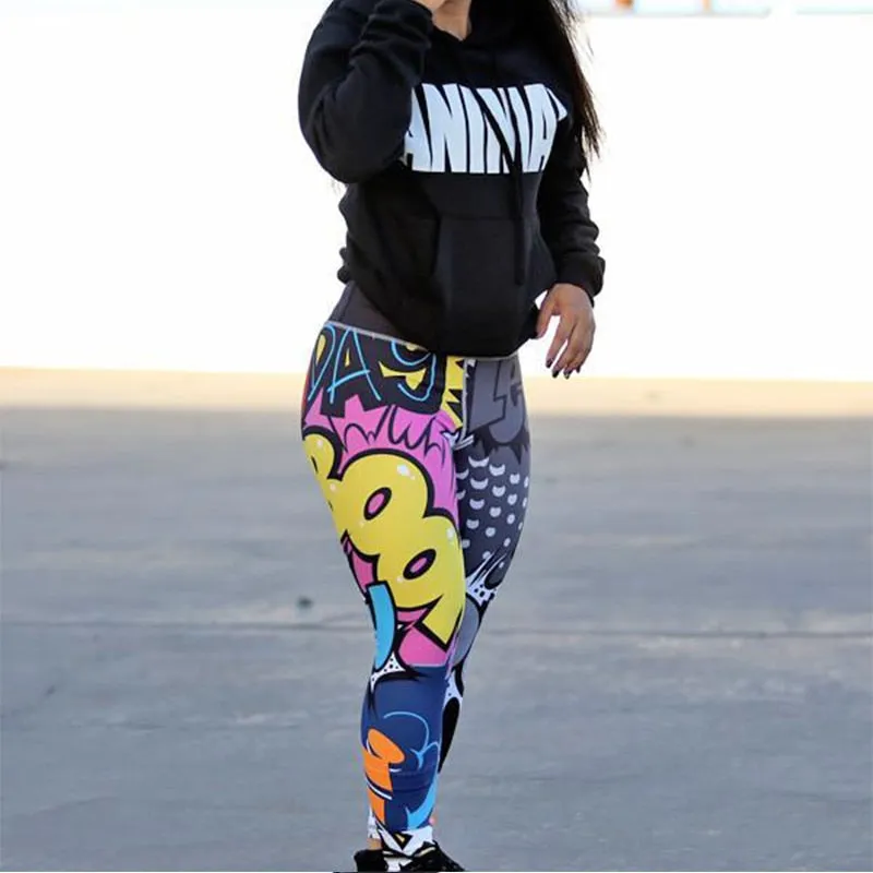 VenusFox Digital Printing High Waist Push Up Fitness Leggings
