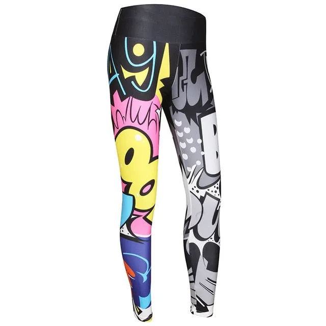 VenusFox Digital Printing High Waist Push Up Fitness Leggings