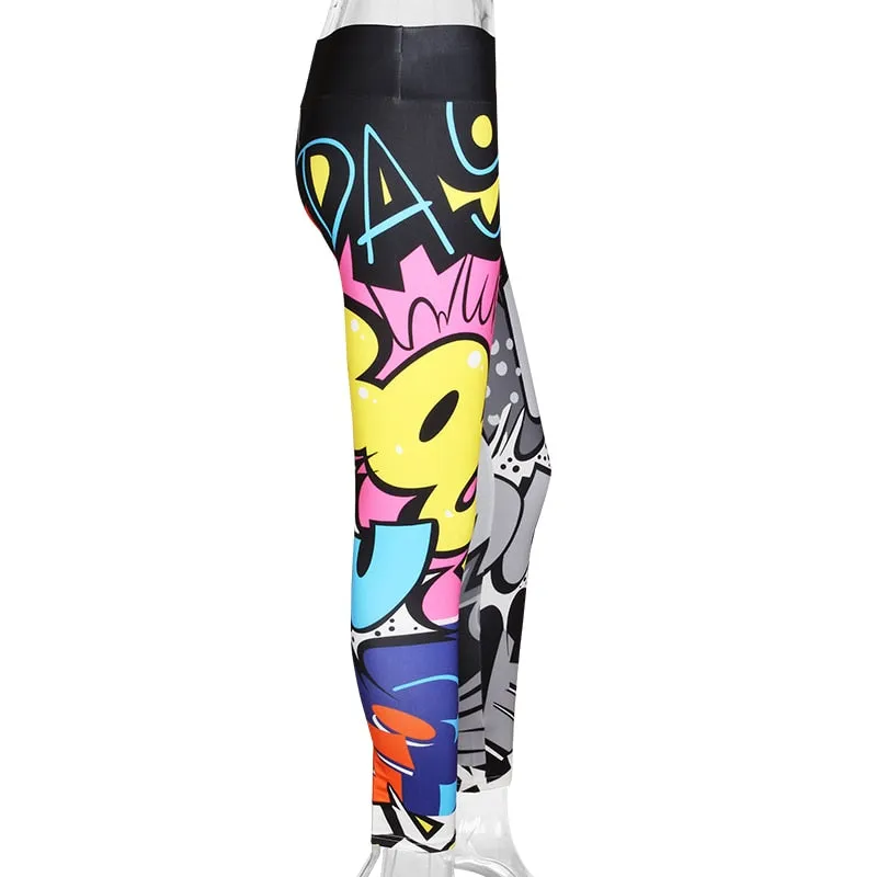 VenusFox Digital Printing High Waist Push Up Fitness Leggings