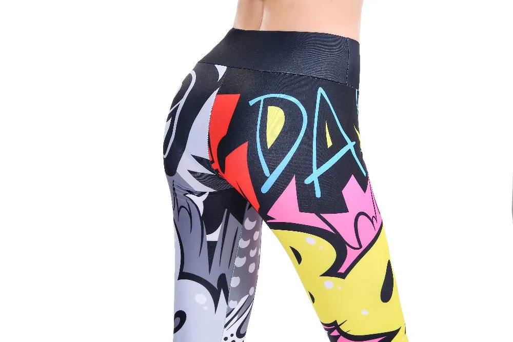 VenusFox Digital Printing High Waist Push Up Fitness Leggings