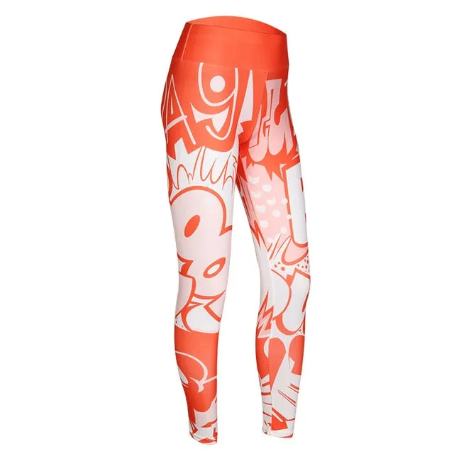 VenusFox Digital Printing High Waist Push Up Fitness Leggings