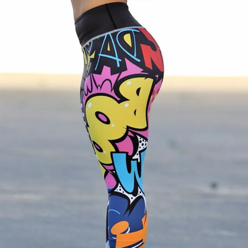 VenusFox Digital Printing High Waist Push Up Fitness Leggings