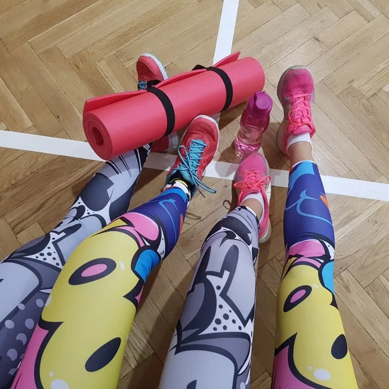 VenusFox Digital Printing High Waist Push Up Fitness Leggings