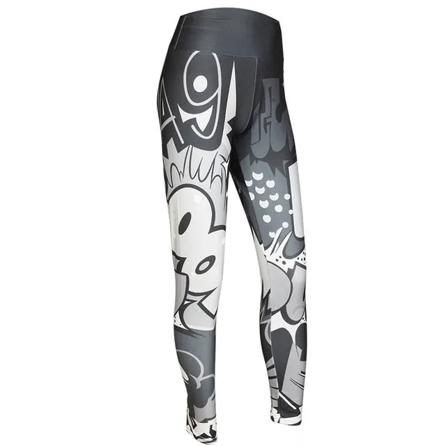 VenusFox Digital Printing High Waist Push Up Fitness Leggings
