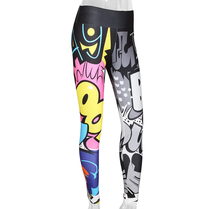 VenusFox Digital Printing High Waist Push Up Fitness Leggings