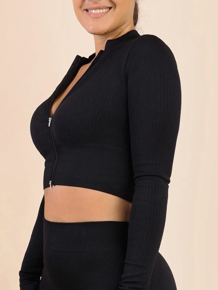 Wholesale Women's Sports Wear Elastic Ribbed Tops