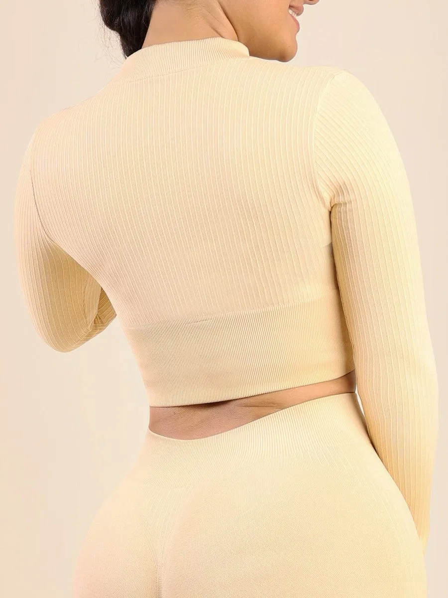 Wholesale Women's Sports Wear Elastic Ribbed Tops