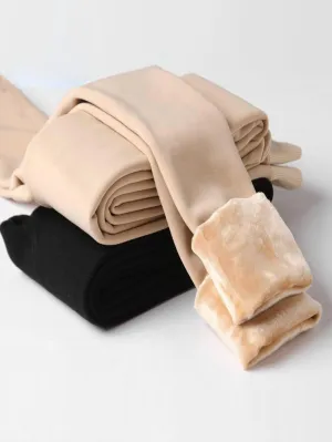 Winter Leggings For Women Warm Leggins Solid Color Velvet Leggins