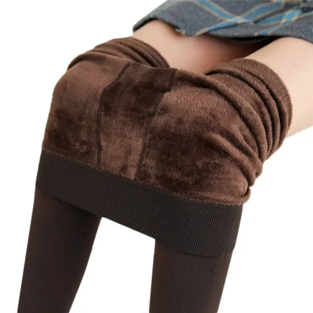 Winter Leggings For Women Warm Leggins Solid Color Velvet Leggins