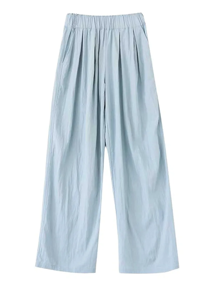 Women's Casual Simple Lightweight Elastic Waist Summer Pants