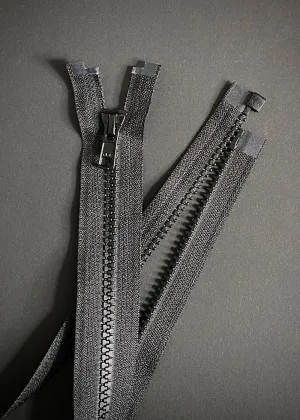 YKK, Open Ended Zip.  Vislon 5. Black